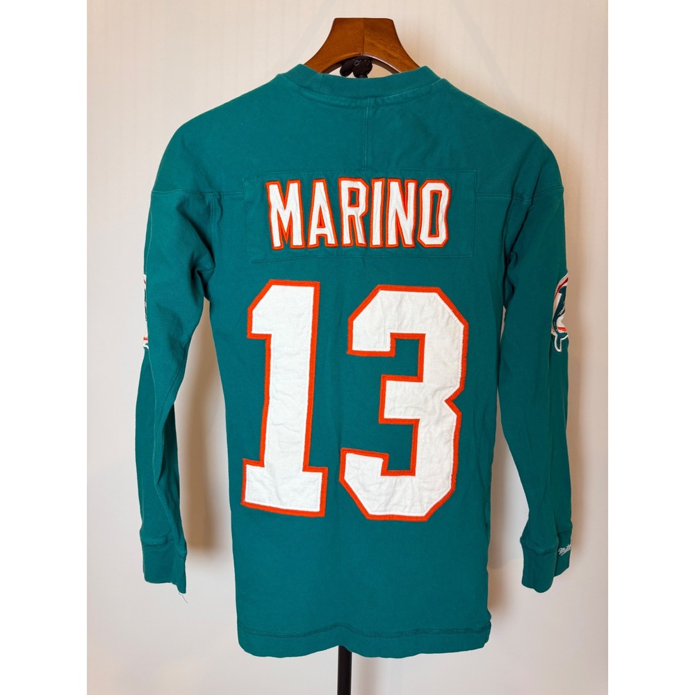 Mitchell & Ness Miami Dolphins Dan Marino 13 Long Sleeve Throwback Jersey Small